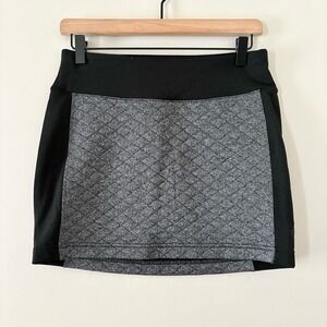 Smartwool Women's Diamond Peak Quilted Mini Skirt Merino Wool Gray Black XS